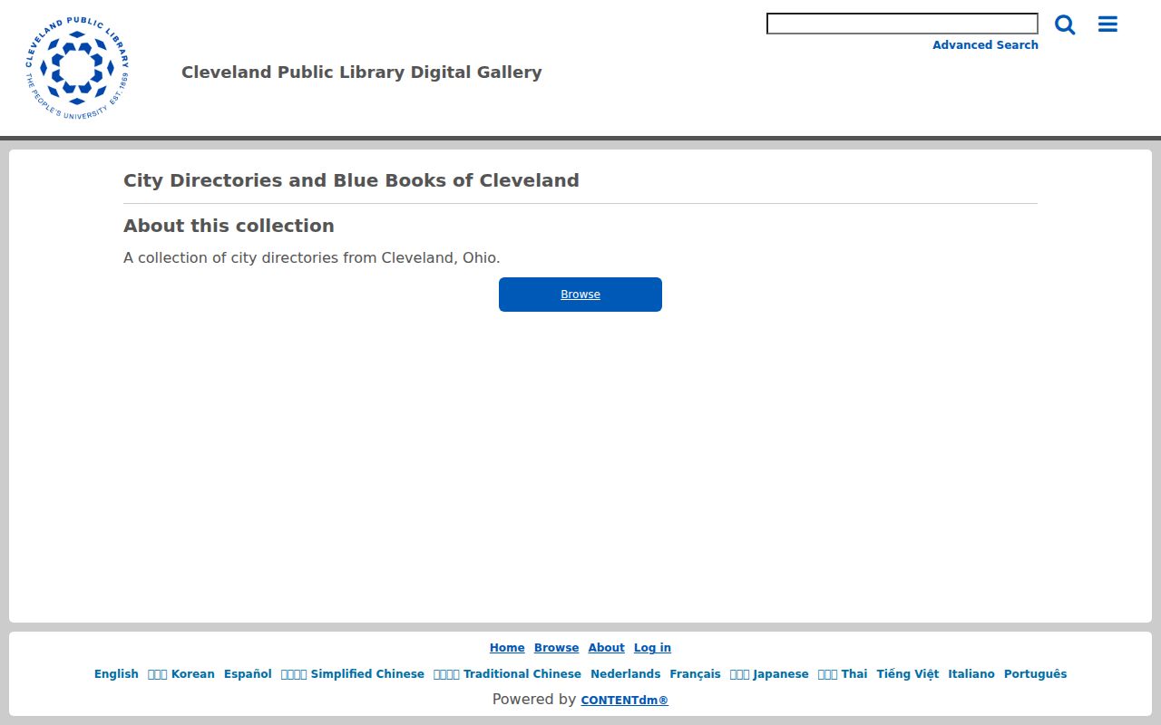 Cuyahoga County city directory collection at Cleveland Public Library