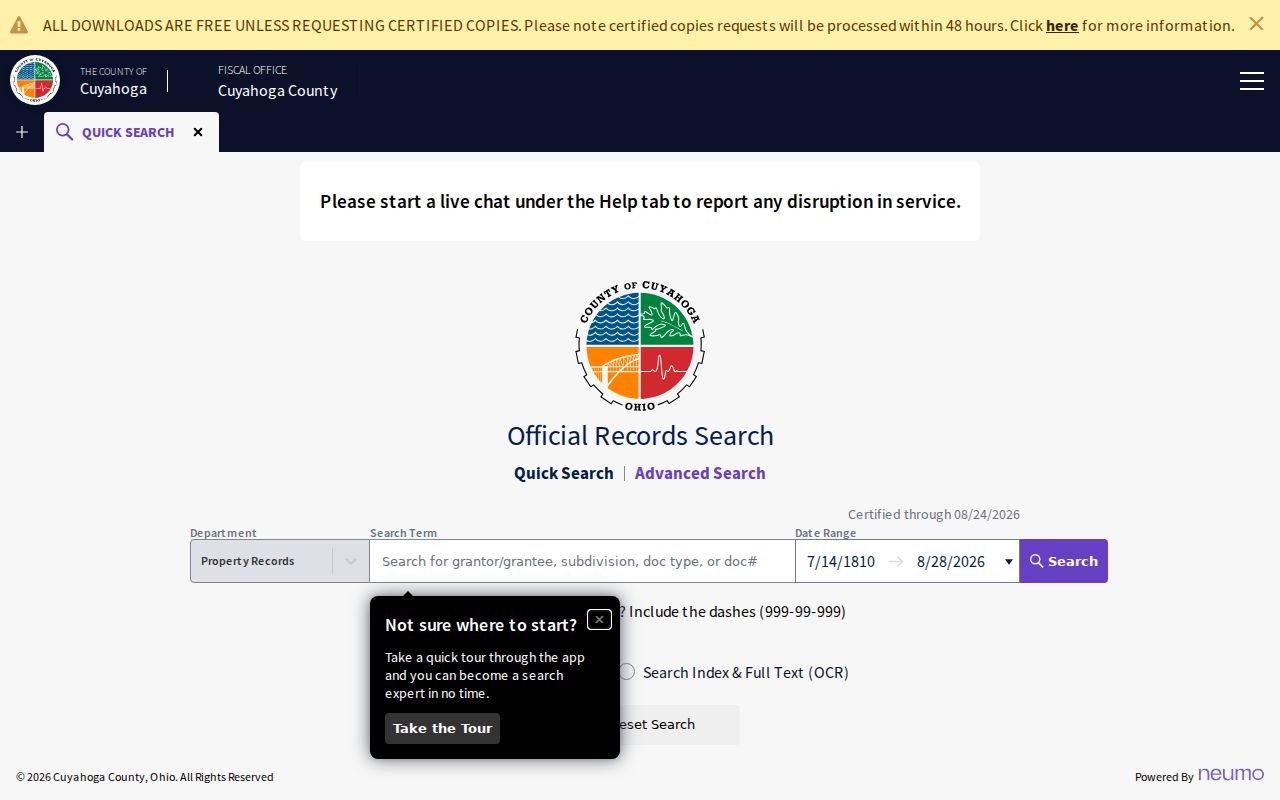 Cuyahoga residents directory official recorded documents search