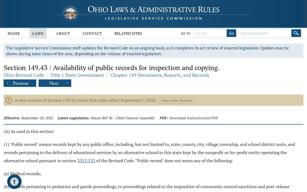 Cuyahoga residents directory Ohio Public Records Act source