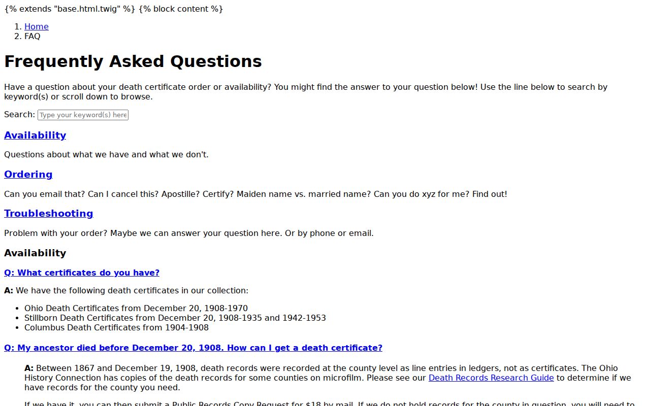 Cuyahoga County previous residents historical Ohio death certificate source