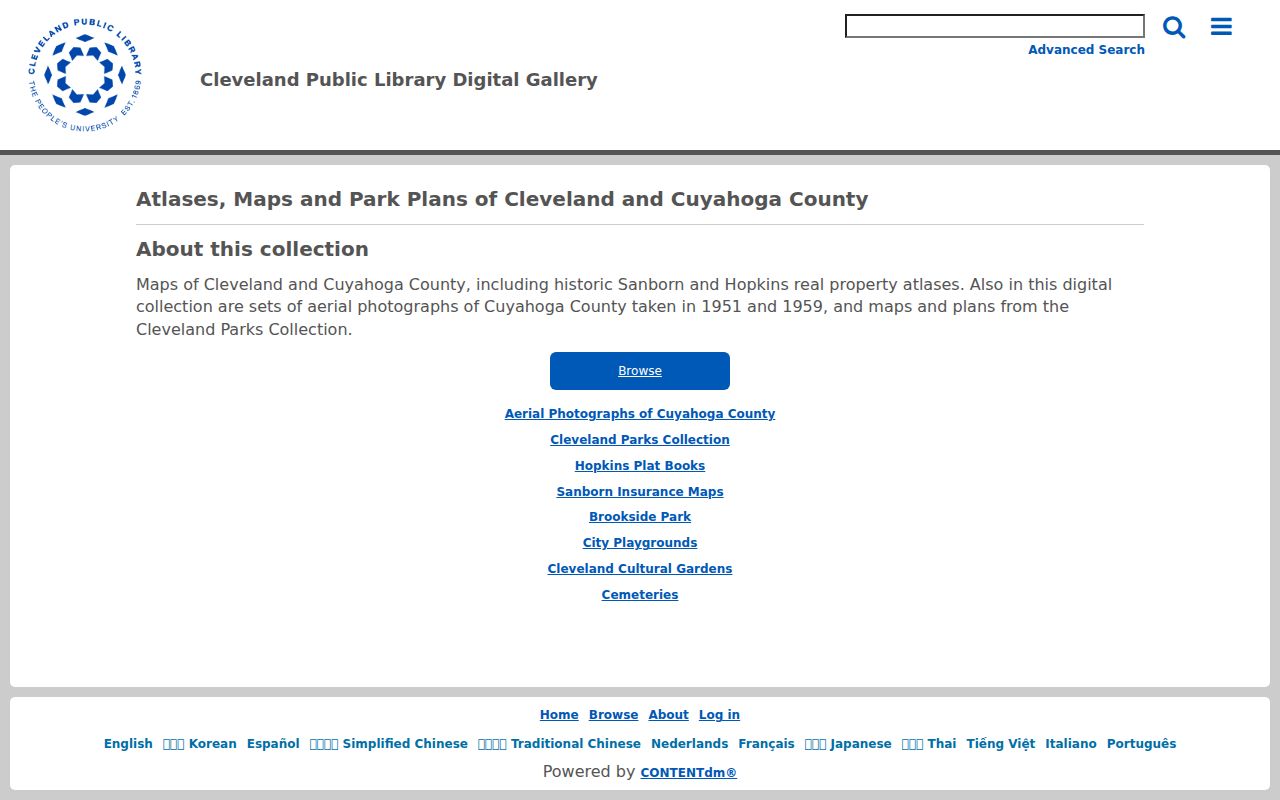 Cuyahoga County previous residents historic maps and atlases collection