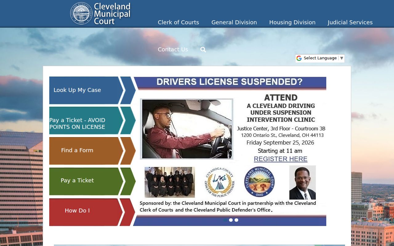 Cuyahoga County resident lookup reference for Cleveland Municipal Court case information