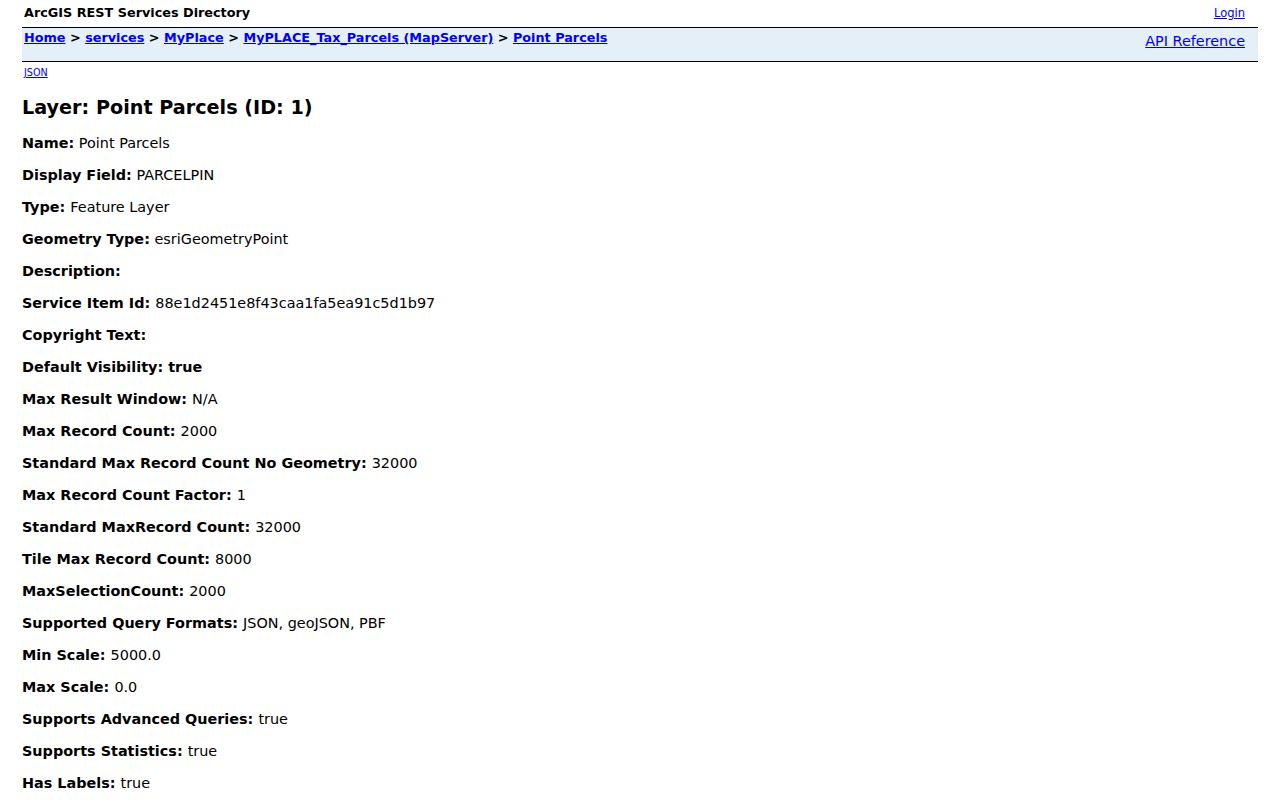 Cuyahoga County street directory GIS parcel layer